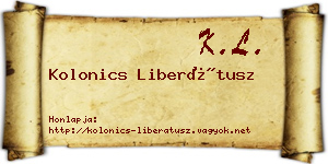 Kolonics Liberátusz névjegykártya